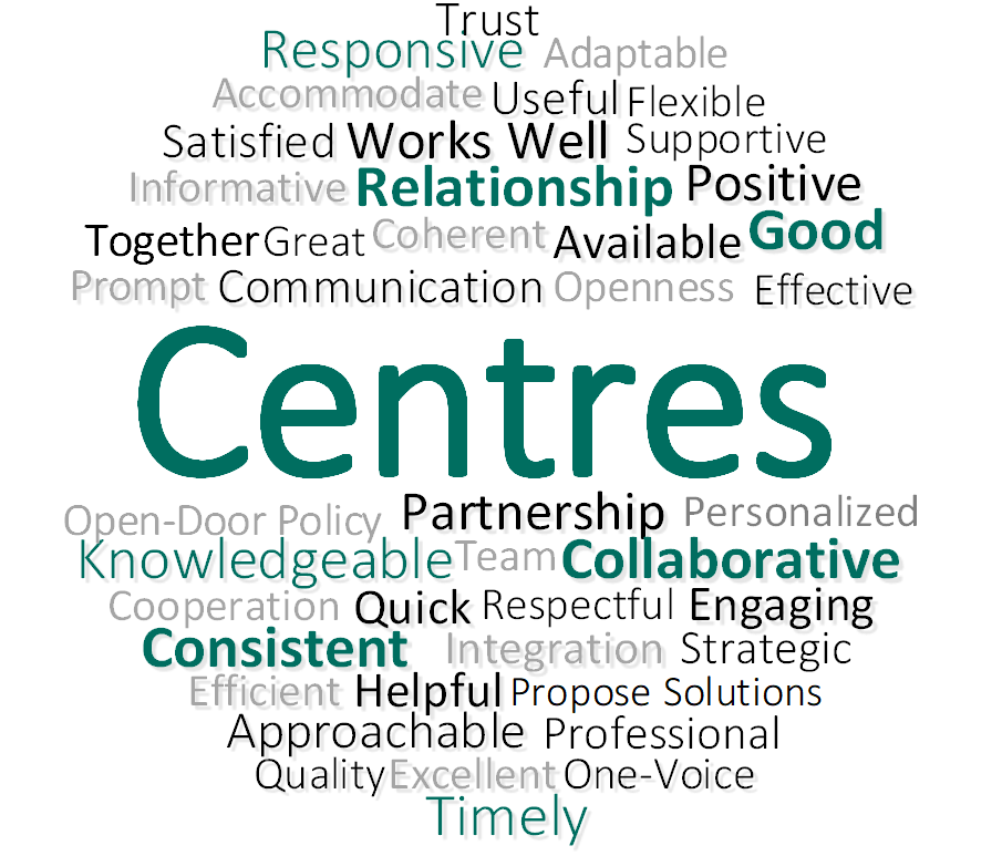 Figure 9: Stakeholders descriptions of the positive impact of collaborating and establishing strategic partnerships with the Centres